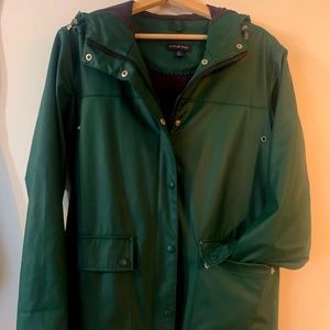 Lands' End Forest Green Rain Coat